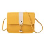 MaNMaNing Kadınlar için çanta Crossbody omuzdan askili çanta moda inci kolye yumuşak deri toka hafif askılı çanta bayanlar büyük Anti hırsızlık sırt çantası, Yellow, One Size