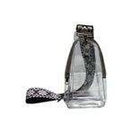 MaNMaNing Kadınlar için çanta Crossbody şeffaf Pvc bel çantası moda leopar jakarlı omuz askısı Crossbody çanta Retro göğüs çantası bayanlar Mini seyahat Tote, gri, One Size