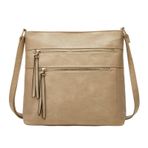 MaNMaNing Kadınlar için çanta Crossbody yumuşak deri Retro moda küçük kare çanta omuzdan askili çanta çanta çanta büyük kapasiteli çok cep Crossbody çanta bayanlar büyük Anti hırsızlık sırt çantası, haki, One