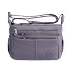 MaNMaNing Kadınlar için Crossbody Çantalar Bez Çanta Bir Omuz Çantası Hafif Tote Çanta Büyük Kapasiteli Çanta Çok Cepli Büyük Kapasiteli Günlük Postacı Çantası Bayanlar Küçük Deri Hobos, gri, One Size
