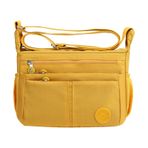 MaNMaNing Kadınlar için Crossbody Çantalar Bez Çanta Bir Omuz Çantası Hafif Tote Çanta Büyük Kapasiteli Çanta Çok Cepli Büyük Kapasiteli Günlük Postacı Çantası Bayanlar Küçük Deri Hobos, Yellow, One Size