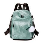 MaNMaNing Kadınlar için deri sırt çantası rahat yumuşak omuz okul çantası bayanlar Zip up peluş Charm taşımak sırt çantası seyahat için sırt çantası, mavi, One Size