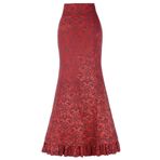 MaNMaNing Kadınlar için Etekler Balık Kuyruğu Etek Uzun Retro Fırfır Punk Vintage Bodycon Etek Bayanlar Goth Etek Saten Etek Tenis Etek Denim Etek Wrap Etek, kırmızı, XL