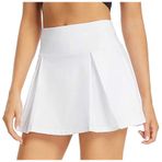 MaNMaNing Kadınlar için Etekler Cepler İç Şort Spor Skorts Tenis Etekleri Elastik Etek Bayanlar A Çizgi Etek İpek Etek Büyük Beden Etek Boho Etek Kargo Etek, beyaz, L