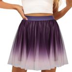 MaNMaNing Kadınlar için Etekler Degrade Örgü Pileli Kısa Etek A Çizgi Etek Blok Puf Etek Gösteren İnce Bayanlar Boho Etek Mikro Etek Tam Etek Yaz Etek, mor, One Size
