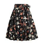 MaNMaNing Kadınlar için etekler fransız Retro rahat moda çiçek baskı kemer kemer sapanlar etek bayanlar plaj etek gotik etek mikro etek artı boyutu etek, siyah, M