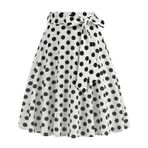 MaNMaNing Kadınlar için etekler fransız Retro rahat moda Polka Dot kemer bandaj etek bayanlar kış etek pullu etek deri etek kalem etek plaj eteği, beyaz, L