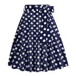 MaNMaNing Kadınlar için etekler fransız Retro rahat moda Polka Dot kemer bandaj etek bayanlar kış etek pullu etek deri etek kalem etek plaj eteği, mavi, XL