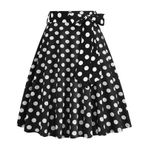 MaNMaNing Kadınlar için etekler fransız Retro rahat moda Polka Dot kemer bandaj etek bayanlar kış etek pullu etek deri etek kalem etek plaj eteği, siyah, S