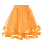 MaNMaNing Kadınlar için etekler jüpon sevimli prenses etek salıncak alt etek Cosplay etek bayanlar saten etek Y2K etek kış etek şal etek fırfır etek, Turuncu, One Size