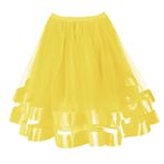 MaNMaNing Kadınlar için etekler jüpon sevimli prenses etek salıncak alt etek Cosplay etek bayanlar saten etek Y2K etek kış etek şal etek fırfır etek, Yellow, One Size
