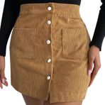 MaNMaNing Kadınlar için Etekler Kısa Etek Yüksek Bel Fermuar Sonbahar Kış Etek Kadife Kalça Sarma Tek Göğüslü Slim Fit Etek Bayanlar A Line Etek Dans Etek, Yellow, S