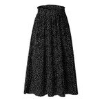 MaNMaNing Kadınlar için etekler moda baskılı uzun etek leopar baskı etek çiçek cep pilili pilili etek uzun etek bayanlar kargo etek yaz etek, siyah, L