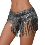 MaNMaNing Kadınlar için Etekler Payetler Püskül Etekler Şort Rave Festival Altları Bayanlar Bodycon Etek Boho Etek A Line Etek Pullu Etek Mikro Etek, siyah, XS