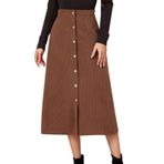 MaNMaNing Kadınlar için etekler uzun etek yüksek bel etek kadife kalça şal tek göğüslü Slim Fit etek sonbahar kış bayanlar dantel etek örgü etek dans etek, kahverengi, M