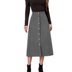 MaNMaNing Kadınlar için Etekler Uzun Etek Yüksek Bel Etek Kadife Kalça Sarma Tek Göğüslü Slim Fit Etek Sonbahar Kış Bayanlar Yün Etek Tenis Etek Kalem Etek, gri, M