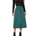 MaNMaNing Kadınlar için Etekler Uzun Etek Yüksek Bel Etek Kadife Kalça Sarma Tek Göğüslü Slim Fit Etek Sonbahar Kış Bayanlar Yün Etek Tenis Etek Kalem Etek, yeşil, L