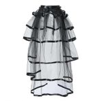 MaNMaNing Kadınlar için etekler yarım etek etek kravat kemer dantel underskirt yaygın olarak kullanılan etek 104cm uzunluk bayanlar pullu etek plaj etek tam etek Goth etek, siyah, One Size