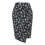 MaNMaNing Kadınlar için etekler zarif çiçek ofis kalem kısa baskılar elbise etek bayanlar kot etek deri etek Bodycon etek Boho etek örme etek, siyah, XL