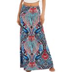 MaNMaNing Kadınlar için Maxi Etekler Plaj Hattı Tatil Uzun Elbise Elbise Bohem Baskılar Yaz Maxi Midi A Boho Plaj Elbisesi Etek Bayanlar Örme Etek, kırmızı, S