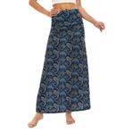 MaNMaNing Kadınlar için Maxi Etekler Plaj Hattı Tatil Uzun Elbise Elbise Bohem Baskılar Yaz Maxi Midi A Boho Plaj Elbisesi Etek Bayanlar Örme Etek, lacivert, M