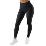 MaNMaNing Kadınlar için Spor Taytları Ön Dikiş Yok Tayt Dantelli Yüksek Bel Yoga Pantolonları Binme Taytları, Kravat Boya Taytları, Deri Tayt, Kış Taytları, siyah, L