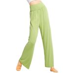 MaNMaNing Kadınlar için Spor Taytları Yüksek Belli Yoga Pantolonları Zayıflama Kloş Pantolon Yaz Kalça Kaldırma Pantolonları Geniş Bacak Pantolon Batik Tozluk, Spor Taytı, yeşil (Mint Green), M