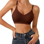 MaNMaNing Kadınlar için Sütyen Rahat Hafif Astarlı Dikişsiz Kablosuz Üçgen Bralet Sütyen Dikişsiz Sütyen, Spor Sütyen, Kablosuz Sütyen, Günlük Sütyen, Spor Sütyeni, Uyku Sütyeni, mor, S