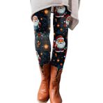 MaNMaNing Kadınlar için Tayt Moda Tayt Günlük Noel Baskı İnce Elastik Uzun Çizme Pantolon Flare Tayt, Bayanlar Spor Tayt, Spor Tayt, Kargo Tayt, koyu mavi, XXL