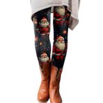 MaNMaNing Kadınlar için Tayt Moda Tayt Günlük Noel Baskı İnce Elastik Uzun Çizme Pantolon Flare Tayt, Bayanlar Spor Tayt, Spor Tayt, Kargo Tayt, lacivert, XXL