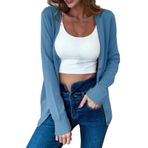 MaNMaNing Kadınlar için Uzun Hırkalar Düz Düğmeli Uzun Kollu Klasik V Yaka Örgü Kazak Bayan Hafif Şelale Hırka Kadınlar için Lacivert Hırkalar, mavi (Light Blue), XL
