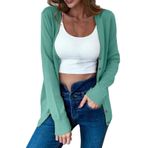 MaNMaNing Kadınlar için Uzun Hırkalar Düz Düğmeli Uzun Kollu Klasik V Yaka Örgü Kazak Bayan Hafif Şelale Hırka Kadınlar için Lacivert Hırkalar, yeşil (Mint Green), XL
