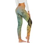 MaNMaNing Kadınlar için Yoga Pantolonları Günlük Moda Sıkı Yüksek Bel Spor Yoga Pantolonları Leopar Ayçiçeği Baskılı Tayt Kloş Tayt, Tayt Büyük Beden, Kürk Astarlı Tayt, mavi, S