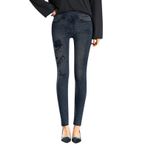MaNMaNing Kadın's Tayt Kelebek Mektup Baskı Kış Kadife İmitasyon Denim Yüksek Bel Yüksek Elastik Sıkı Tayt Bayanlar Spor Taytları, Yoga Taytları, siyah, One Size