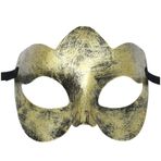 MaNMaNing Karnaval Maskesi Erkek ve Kadın Maskesi Antik Kalıp Vintage Maskeli Balo Partisi için Venedik Maskesi (Altın, Tek Beden)