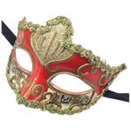 MaNMaNing Karnaval Süsleme Maskeleri Antika Vintage Maskeli Kalıp Erkek Kadın Cadılar Bayramı Karnavalı için Kırmızı Kırmızı Tek Beden)