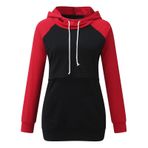 MaNMaNing Kırmızı Hoodie Uzun Kollu İçin Kadın Hamile Bluz