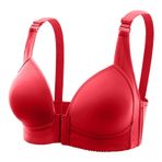 MaNMaNing Kırmızı Push Up Bras Ön Kapatma Büyük Beden İnce Straplez Kadın Sütyen