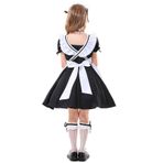 MaNMaNing Kız Çocuk Oyun Kostümü Cosplay Kostümü Sevimli Cadılar Bayramı Sahne Kostümü (Siyah, XL)
