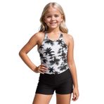 MaNMaNing Kız çocukları için iki parçalı mayo, UPF 50, güneş, Rashguard ve yüzme şortu, plaj, havuz, su eğlencesi için, 5, 12 yaş, kız çocuk mayosu, yaz plaj, Siyah, 5-6 Yaşe
