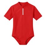 MaNMaNing Kız çocukları için iki parçalı mayo, UPF 50 güneş Rashguard ve yüzme şortu, plaj, havuz, su, iki parçalı mayo, kız çocuk, yaz, Kırmızı, 10-11 Yaşe