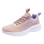 MaNMaNing Koşu ayakkabıları kadınlar için 2023 rahat Lace Up seyahat yumuşak taban rahat açık koşu moda spor nefes Sneakers bayanlar yürüyüş geniş Fit ayakkabı, mor, 5 UK