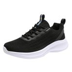 MaNMaNing Koşu ayakkabıları kadınlar için 2023 rahat Lace Up seyahat yumuşak taban rahat açık koşu moda spor nefes Sneakers bayanlar yürüyüş geniş Fit ayakkabı, siyah, 4.5 UK