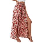 MaNMaNing Leopar pantolon, kadın, geniş püsküllü, bağcıklı, gündelik, yazlık pantolon, günlük pantolon, kadınlar için, sıcak gül rengi, S
