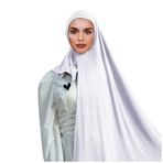MaNMaNing Müslüman baş örtüsü tek renkli uzun sarma bezi şal kadınlar için moda pamuk bez kadın basic, Beyaz, Einheitsgröße