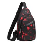 MaNMaNing Omuz Çantaları Kadın Çapraz Vücut Göğüs Çantası Unisex Moda Kamuflaj Unisex Postacı Çantası Bez Günlük Çanta Tuval Küçük Sırt Çantası Bayanlar Mini Su Geçirmez Tote, kırmızı, One Size