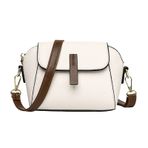 MaNMaNing Omuz çantaları kadın çapraz vücut Wlight lüks yumuşak deri moda Crossbody çanta bayanlar orta Anti hırsızlık telefon çantası bayanlar büyük deri sırt çantası, beyaz, One Size