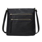 MaNMaNing Omuz çantaları kadın çapraz vücut yumuşak deri Retro moda küçük kare çanta omuzdan askili çanta çanta çanta büyük kapasiteli çok cep Crossbody çanta bayanlar Mini Anti hırsızlık sırt çantası, siyah,