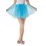MaNMaNing Parti tutu etek, evaze, kadınlar için, karnaval, festival, iç ve tül kaplamalı, kabarık yarım etek, karnaval, Gök mavisi, Tek Beden