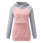 MaNMaNing Pinguin Gri Hoodie Uzun Kollu İçin Kadın Hamile Bluz